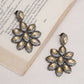 Dual Tone Kundan Flower Studs (silver) - Ruby Raang - Swadesiicart