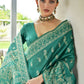 Vishnu Weaves Women's Rama Handloom Raw Silk Thread Weaving Saree with Blouse - Swadesiicart