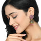 Mominos Fashion Johar Kamal Beautiful Kundan Work Jhumka With Baby Pink Beads - Swadesiicart