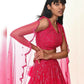 Jyoti Fashion Women's Rani Pink Double Layer Net Sequins Designer Lehenga Choli Set | Swadesiicart