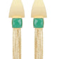 Joban Fashion Women Handcrafted Green Stone Matte Gold Earrings | Swadesiicart