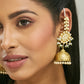 Nuyug 22K Gold-Plated Floral Jhumki Kundan Studded Kanauti Earrings | Swadesiicart