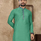 Anaita Rama Green Linen Silk Straight Kurta