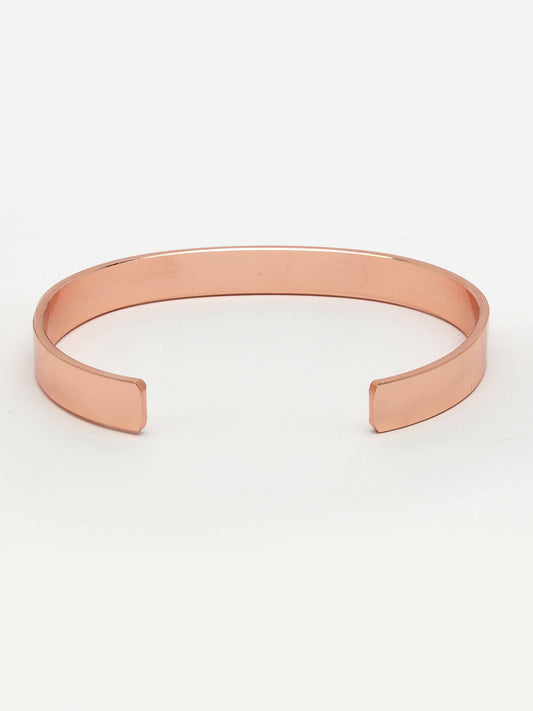 NVR Men Rose Gold Stainless Steel Cuff Bracelet - Swadesiicart