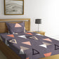 KLOTTHE Purple Geometric 210 TC Cotton Bedsheet with Pillow Covers - Swadesiicart