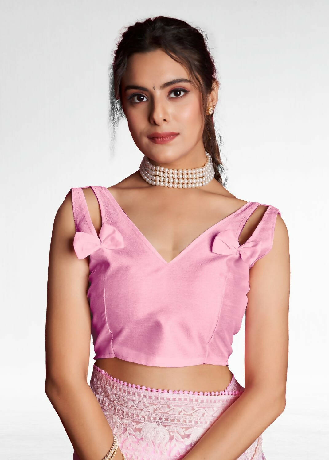 Vamsee Pink Organza Saree - Swadesiicart
