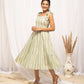 FIORRA Women's Green Cotton Printed Dress - Swadesiicart