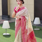 Vamika Weaving Banarasi Jacquard Pink Kanjivaram Saree | Swadesiicart