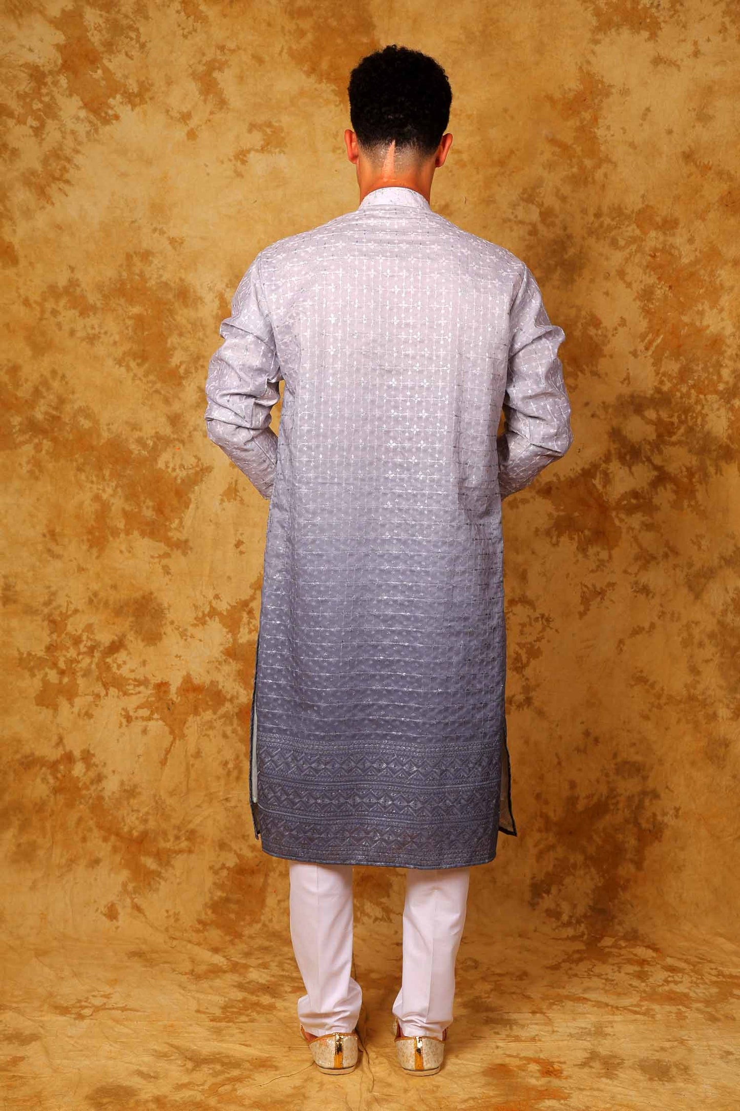 Bluesaanchi Zari Work Light Blue Kurta with Trouser Pajama | Swadesiicart