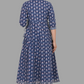House of RP Women's Blue Cotton Floral Yoke Embroidered Anarkali Kurta & Pant Set | Swadesiicart
