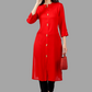 House of RP Women's Red Rayon Solid Frontslit Straight Kurta | Swadesiicart