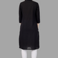 House of RP Women's Black Solid Cotton Straight Kurta | Swadesiicart