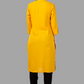 House of RP Women's Yellow Rayon Solid Frontslit Straight Kurta | Swadesiicart