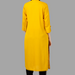 House of RP Women's Yellow Rayon Chicken Embroidered Straight Kurta | Swadesiicart