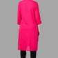 House of RP Women's Pink Rayon Solid Frontslit Straight Kurta | Swadesiicart