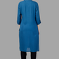 House of RP Women's Light Blue Rayon Solid Frontslit Straight Kurta | Swadesiicart
