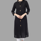 House of RP Women's Black Rayon Solid Frontslit Straight Kurta | Swadesiicart