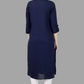 House of RP Women's Blue Rayon Chicken Embroidered Straight Kurta | Swadesiicart