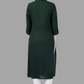 House of RP Women's Green Rayon Solid Frontslit Straight Kurta | Swadesiicart