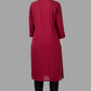 House of RP Women's Maroon Rayon Solid Frontslit Straight Kurta | Swadesiicart