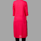 House of RP Women's Pink Rayon Chicken Embroidered Straight Kurta | Swadesiicart