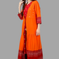 House of RP Women's Red Rayon Embroidered Circular Kurta with Shurg | Swadesiicart