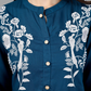 House of RP Women's Light Blue Rayon Chicken Embroidered Straight Kurta | Swadesiicart