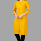 House of RP Women's Yellow Rayon Solid Frontslit Straight Kurta | Swadesiicart