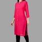 House of RP Women's Pink Rayon Solid Frontslit Straight Kurta | Swadesiicart
