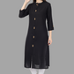 House of RP Women's Black Rayon Solid Frontslit Straight Kurta | Swadesiicart