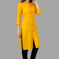 House of RP Women's Yellow Rayon Solid Frontslit Straight Kurta | Swadesiicart