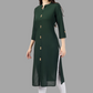 House of RP Women's Green Rayon Solid Frontslit Straight Kurta | Swadesiicart