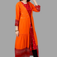 House of RP Women's Red Rayon Embroidered Circular Kurta with Shurg | Swadesiicart