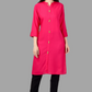 House of RP Women's Pink Rayon Solid Frontslit Straight Kurta | Swadesiicart