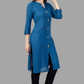 House of RP Women's Light Blue Rayon Solid Frontslit Straight Kurta | Swadesiicart