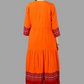 House of RP Women's Red Rayon Embroidered Circular Kurta with Shurg | Swadesiicart