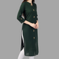 House of RP Women's Green Rayon Solid Frontslit Straight Kurta | Swadesiicart