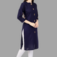 House of RP Women's Blue Rayon Solid Frontslit Straight Kurta | Swadesiicart