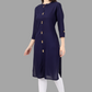 House of RP Women's Blue Rayon Solid Frontslit Straight Kurta | Swadesiicart