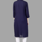 House of RP Women's Blue Rayon Solid Frontslit Straight Kurta | Swadesiicart