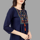 House of RP Women Blue Rayon Embroidered Flared Tunic | Swadesiicart