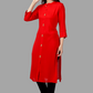 House of RP Women's Red Rayon Solid Frontslit Straight Kurta | Swadesiicart