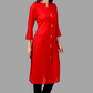House of RP Women's Red Rayon Solid Frontslit Straight Kurta | Swadesiicart