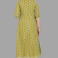 House of RP Women's Green Cotton Floral Yoke Embroidered Anarkali Kurta & Pant Set | Swadesiicart