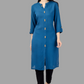 House of RP Women's Light Blue Rayon Solid Frontslit Straight Kurta | Swadesiicart