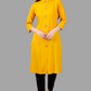 House of RP Women's Yellow Rayon Solid Frontslit Straight Kurta | Swadesiicart