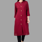 House of RP Women's Maroon Rayon Solid Frontslit Straight Kurta | Swadesiicart
