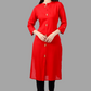 House of RP Women's Red Rayon Solid Frontslit Straight Kurta | Swadesiicart