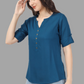 House of RP Women Blue Rayon Solid Casual Tunic | Swadesiicart