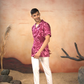 Abstract Marble Print Cotton Shirt by Hilo Design